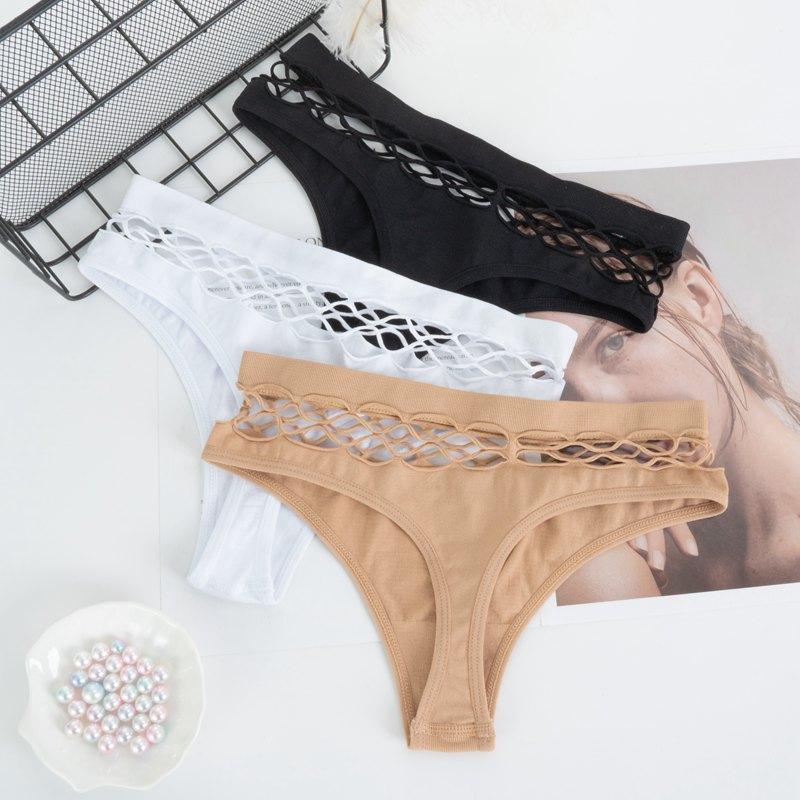 Mutandine senza cuciture alla moda scava fuori biancheria intima da donna sexy mutandine di cotone a vita alta sportive mutandine femminili sexy aderenti perizoma