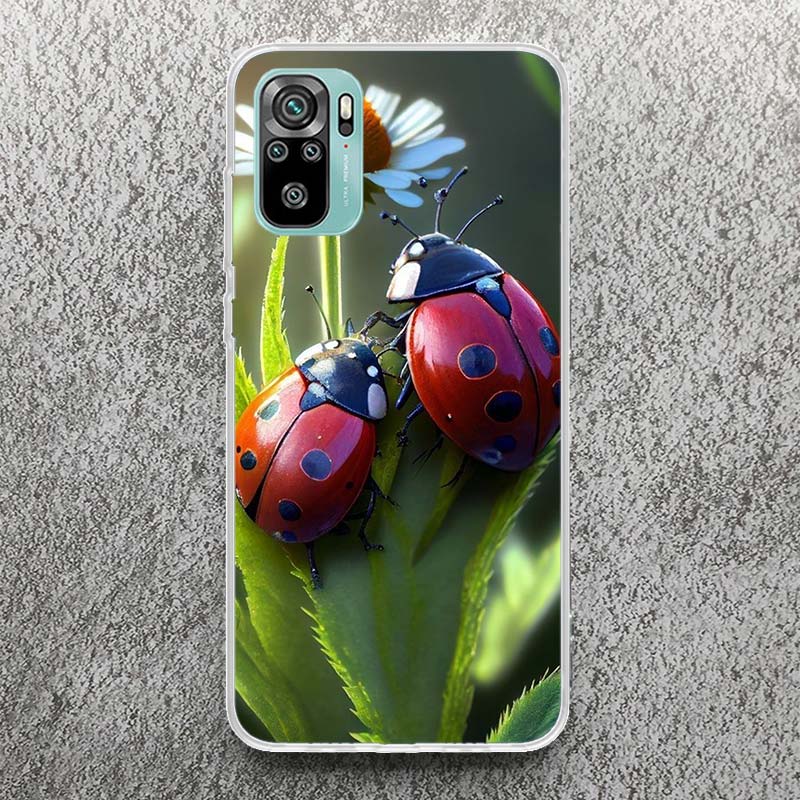 Insect Seven-Star ladybug Print Soft Case for Xiaomi Redmi Note 14 13 12S 11S Phone Shell 10 Pro Plus 11E 11T 12 11 10S 5G Cover