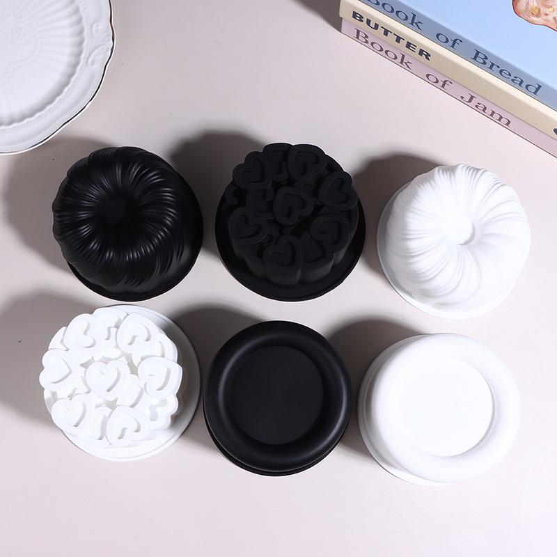 1Pc Silicone Cake Mold French Mousse Cake Mould 4 Inch Round Rotating Heart Flower Basket Coil Texture Design Kitchen Bakeware