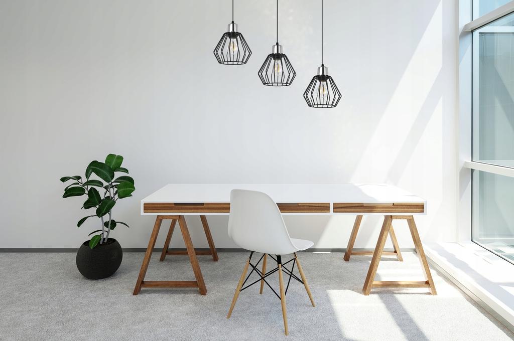 Hanging Lamp, Ceiling Chandelier, Wire Shade, Led