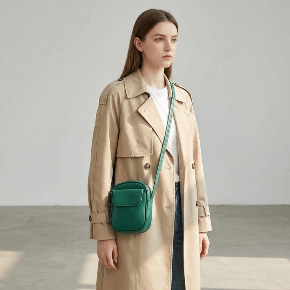 Simple Solid Color Women's Handbag Square High Quality Shoulder Bag Large Capacity Pu Leather Phone Purse School