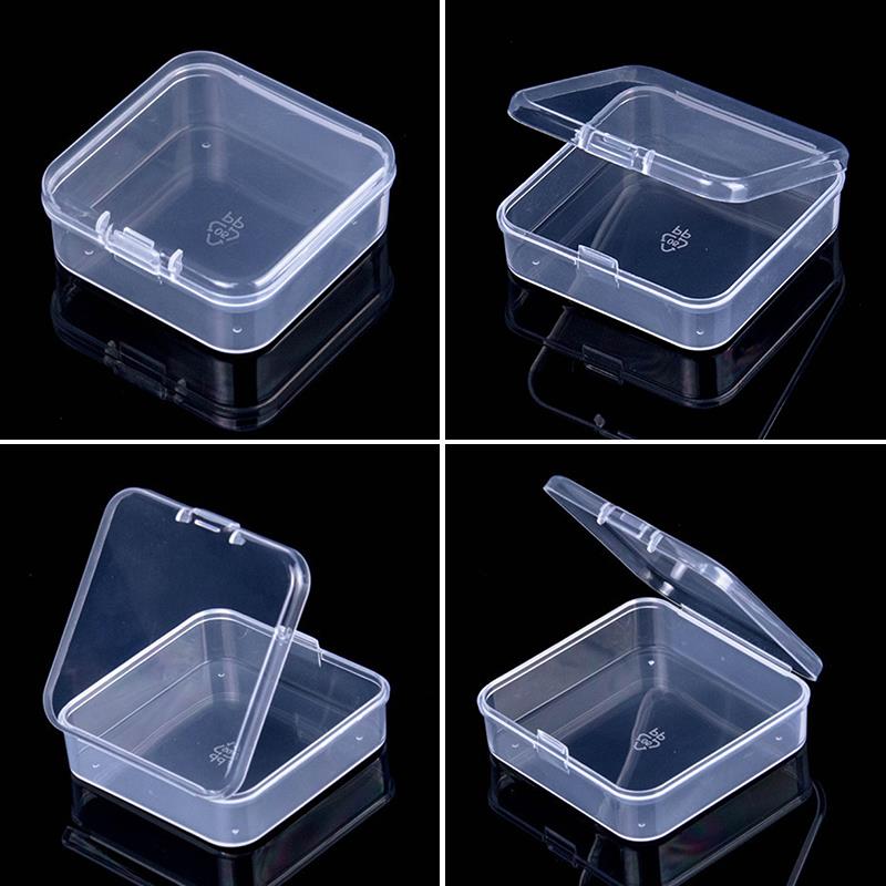Hot Selling Plastic Box Square Storage Box Packaging Box Jewelry Ring Hair Clips Storage Box Translucent PP Geometric Waterproof
