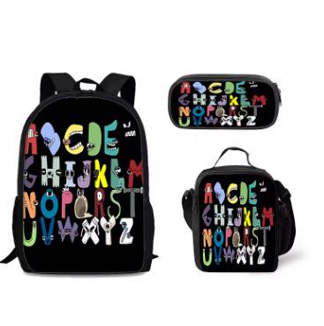 Brain Secret Service Inside Out Cartoon Three-Piece Set School Bag School Bag School Backpack Backpack