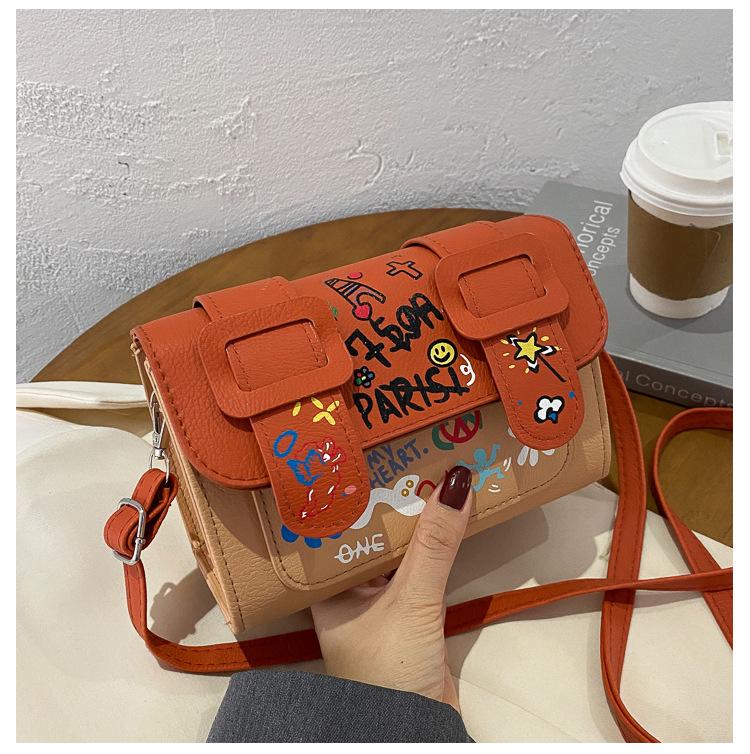 2023 Trendy Women's Colorblock Graffiti Crossbody Bag - Summer Fashion