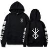 2025 Hot Anime Berserk Sleeve Logo Hoodies Hip Hop Long Sleeves Casual Loose Printed Anime Unisex Plus Size Sweater