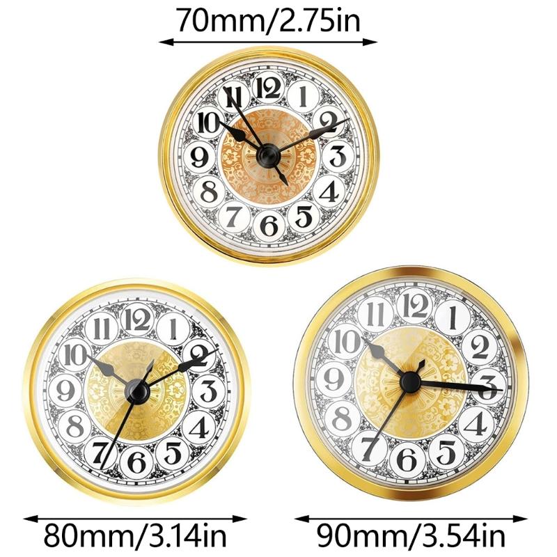 Elegantes rundes Uhrwerk mit römischen/arabischen Ziffern, Gold-/Silber-Zieroption, kleine Uhr für Heimbüros