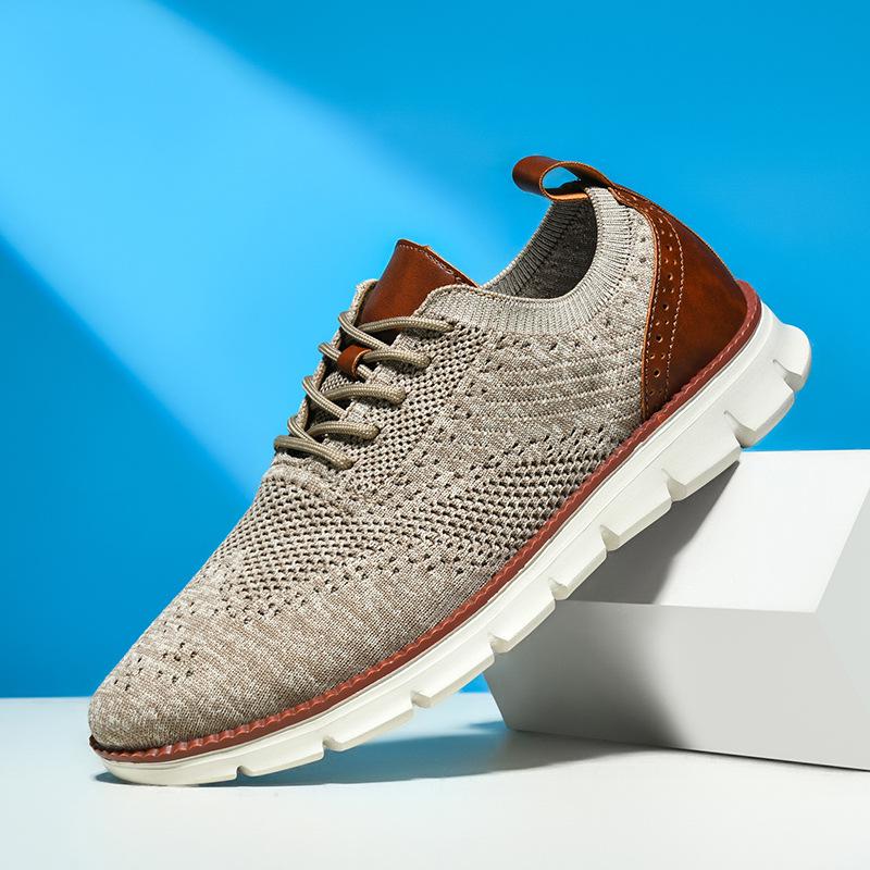 

2024 Trendy Summer Flyknit Mesh Sneakers for Men - Breathable & Versatile Casual Shoes EU 48