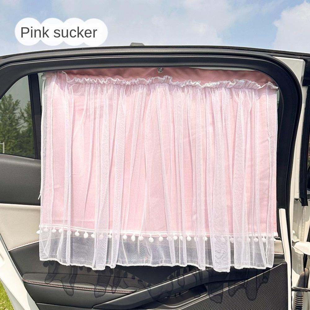 Lace Car Sunshade Curtain Suction Cup Vehicle Privacy Shades Baby Car Sunshades  Rear Seat