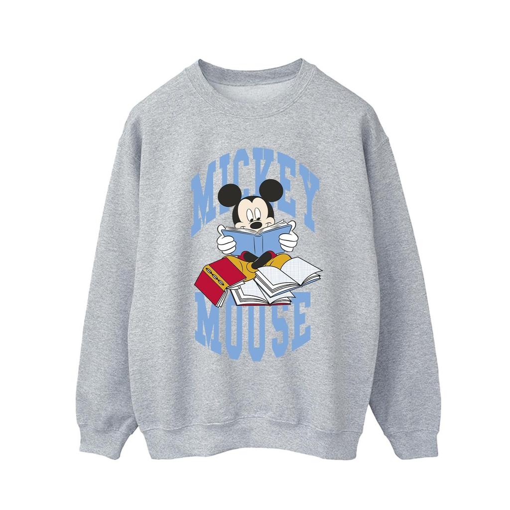 Disney Mens Reading Books Mickey Mouse Sweatshirt