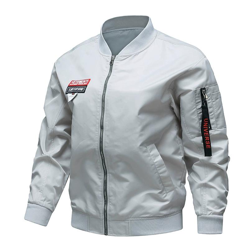 

Повседневная универсальная ветрозащитная деловая куртка мужская водонепроницаемая летная куртка американская ретро однотонная куртка XXXXL светло-серый