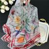 POBING Silk Cashmere Scarf Women Hand Rolled Shawls Fashion Printed Square Scarves Wraps Lady Bandana Big Hijabs Female Foulards