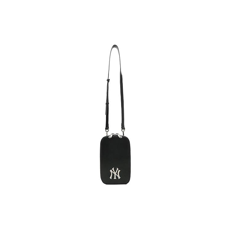 New MLB Leather Cell Phone Pouch, Crossbody Bag, Shoulder Bag Unisex Black 32BGDN111-50L