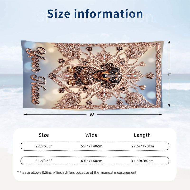 Decorative Artwork Theme Beach Towel Personalized Custom Name & Text Soft Quick Dry Beach Towel for Swimming Travel