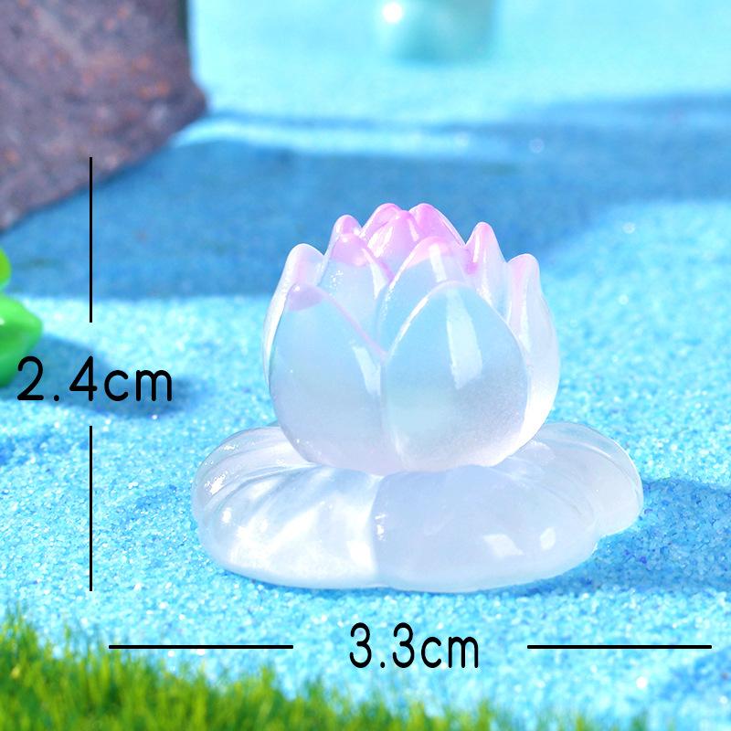 Leuchtende Blütenknospen Lotus Ökologisches AquariumAquarium Landschaftsdekoration Harzzubehör und Ornamente
