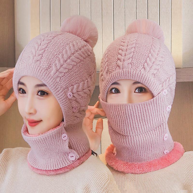 ZHENYUEQI Women s Integrated Knit Winter Hat Adjustable