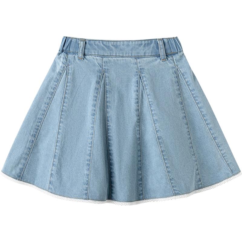 Balabala Girls' Denim A-Line Mini Skirt