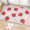 Pink Strawberry Area Rug Kawaii Fruit Print Rugs Mat for Living Room Bedroom Decorative Cute Carpet Non Slip Area Runner Rug