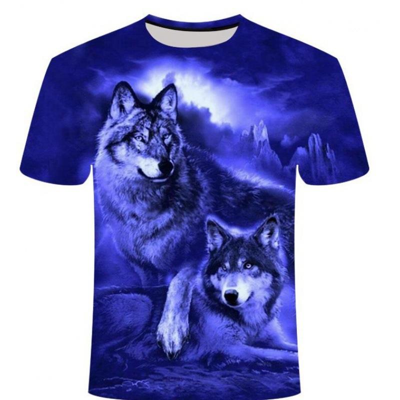 Men's 3D Printed T-Shirt Animal Pattern Printing Short Sleeve O-Neck Pullover Casual Top