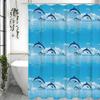 Blue Dolphin Sea White Cloud Shower Curtain, Bathroom Decorative Shower Curtain, Waterproof Shower Curtain with Hooks