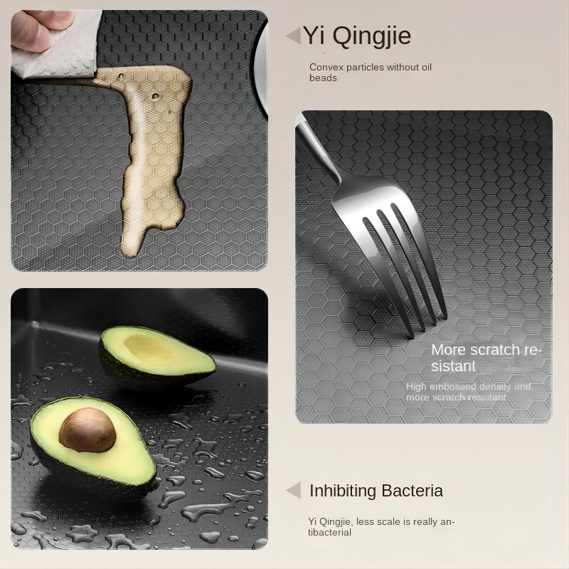 Embossed Honeycomb Flying Rain Waterfall Sink Handmade Kitchen 304 Stainless Steel Large Single Slot Vegetable Wash Basin Sink