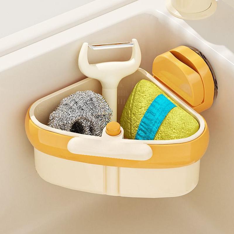 Sink Strainer Basket,Suction Cup Press Sink Drainer Basket,Automatic Dumping Sink Strainer Basket,Faucet Sponge Storage Rack