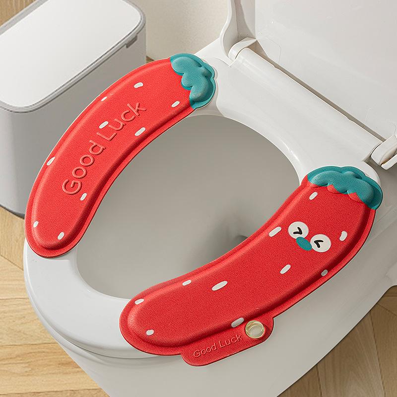 

Waterproof Household Toilet Deodorising and Fragrance-Releasing Toilet Seat Cover with Handle 1 pair красный