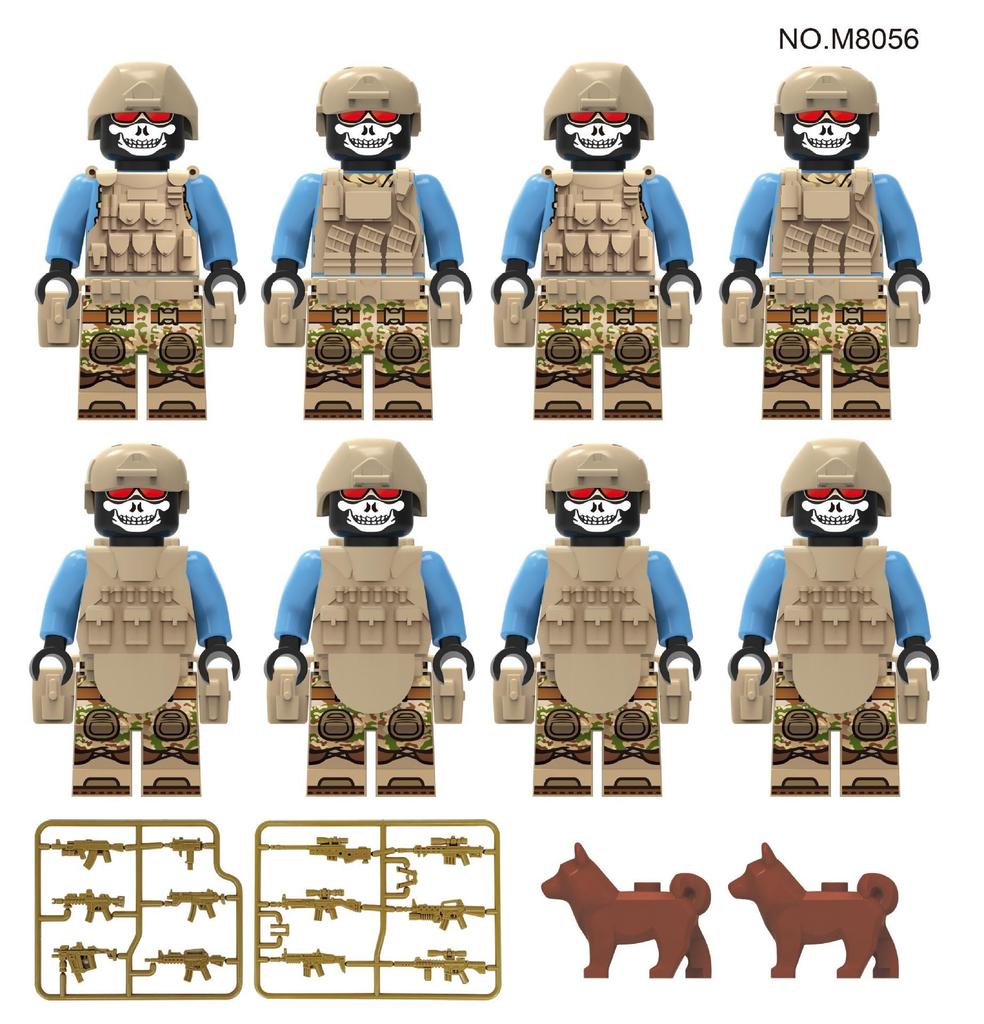 C1 Anti-Terrorism Military Doll 8 Children'S Assembled Building Block Toy Weapon Equipment Axe Shovel M8056