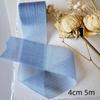 New 4cm 5m Silk Sparkle Ribbon Chiffon Ruffle Mesh Gift Wrap Ribbons Bouquets Bow Sheer Organza Trim DIY Apparel Ribbons