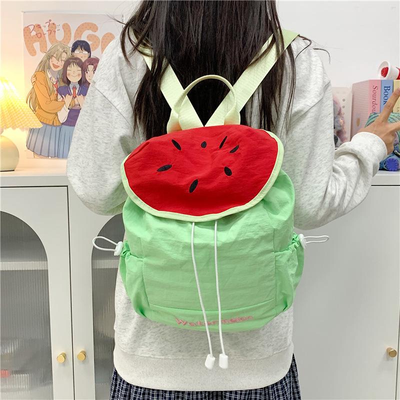 Schoolbag Summer Dopamine Contrasting Color Drawstring Backpack Colorful Fruit Department Student Travel Foreign Style Cute Backpack Tide