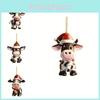 Pendentif Acrylique Vache Dessin Animé Coloré Pour Décoration Intérieure Festive de Voiture