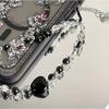 Black Love Bear Phone Chain Charm Hand Strap Cord Keycord Cellphone Lanyard Girl Keychain Mobile Phone Case Hanging Chain