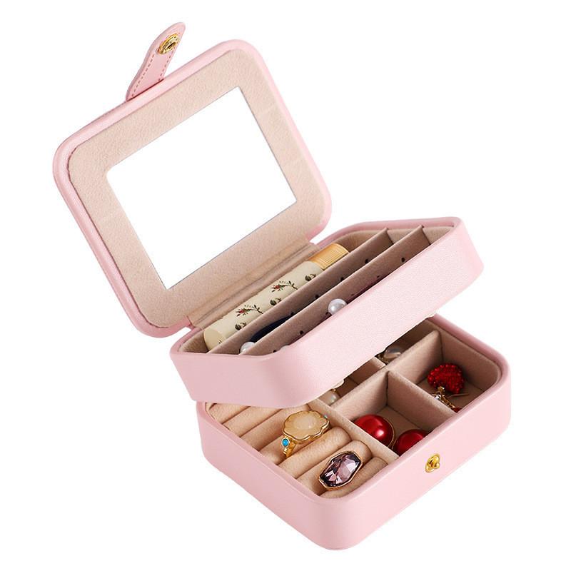 Kinder Schmuckschatulle Mit Spiegel Mehrschichtig Reise Organizer Für Ohrringe Und Halsketten