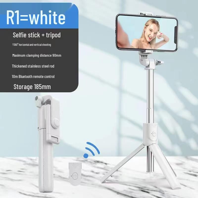 R1 Bluetooth Selfie Stick with Mini Tripod & Fill Light for Phone