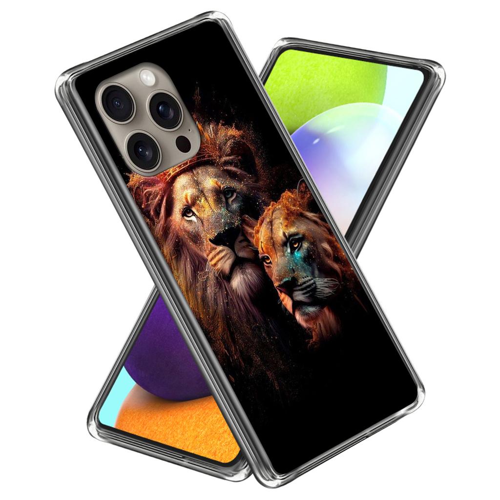 For iPhone 16 Pro Max Case Shock-Absorbent TPU Pattern Printed Phone Cover