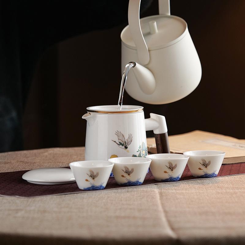 Kung Fu travel tea set portable outdoor travel tea camping equipment teapot one pot four cups storage box set