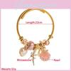 Stainless Steel Adjustable Pearl Shell Bracelet With Heart Charm For Summer Fashion