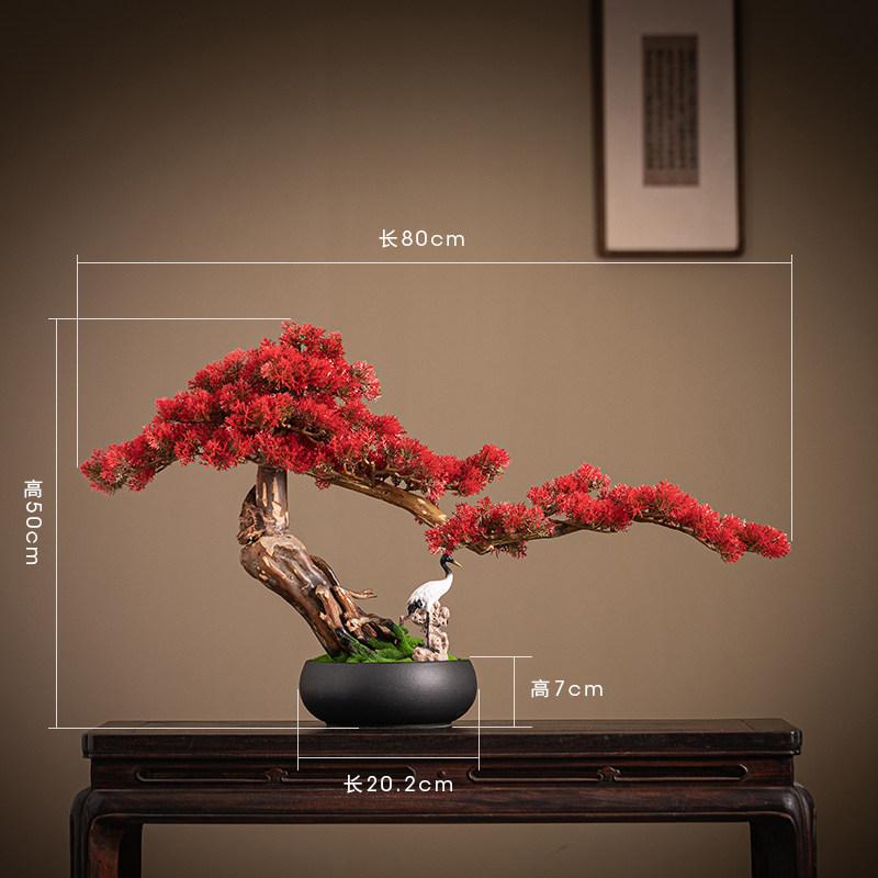 Simulation green plant welcome pine bonsai lucky ornament light luxury living room entrance cabinet hotel zen soft decoration