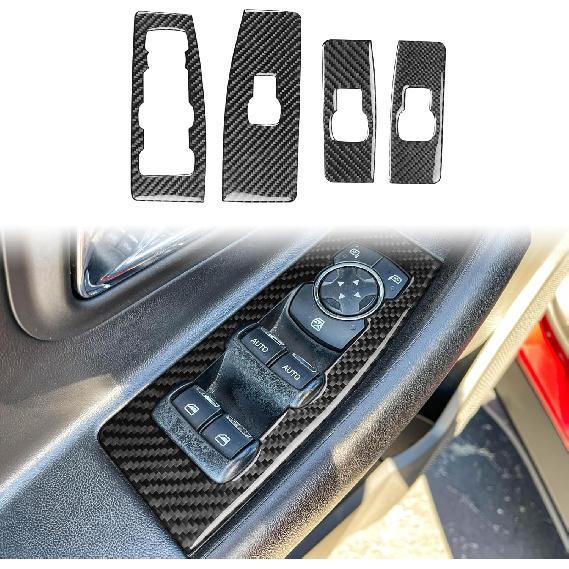 Real Carbon Fiber Compatible with Ford Taurus SEL/Limited/SE/SHO 2013-2019 2014 2015 2016 2017 2018 Accessories Car Door Lock Decoration Trim Cover