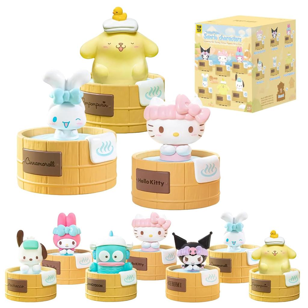 TOP TOY Sanrio Characters Kurukuru Onsen Series 1 Piece Gachapon Blind Box Figure Sofubi