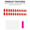 Velvet-Rose Midi False Nails 24Pcs Matte Texture Resin Material Fashion Decoration