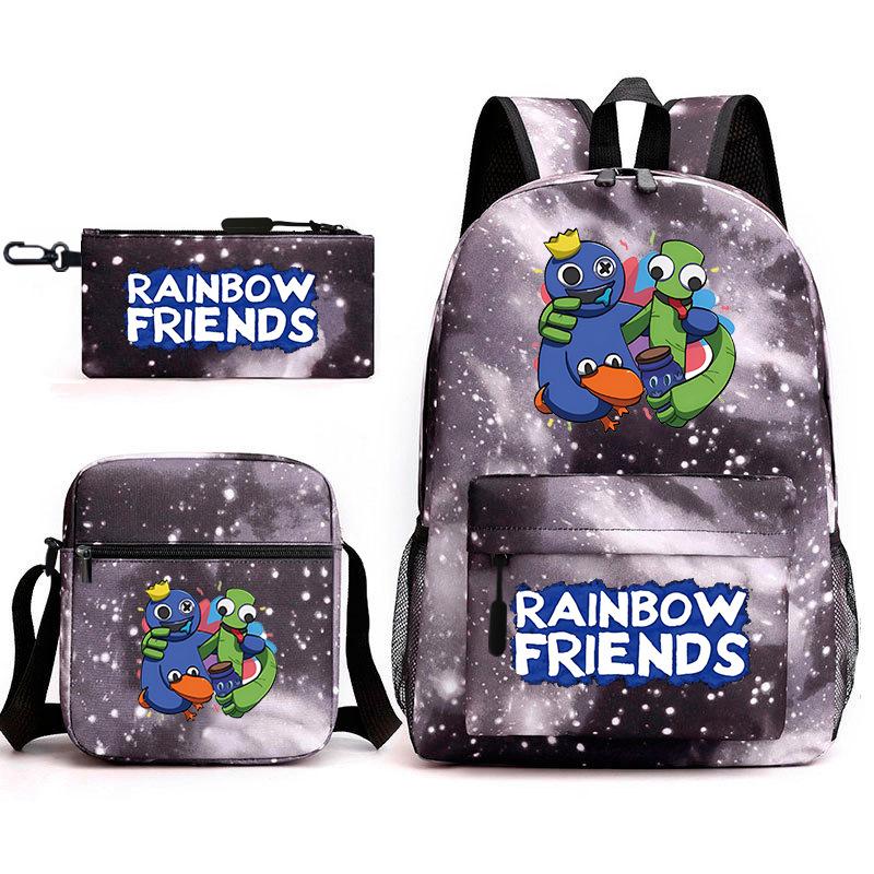 Rainbow Friends Gra Rainbow Friends Plecak Szkoła Podstawowa Torba Szkolna Gwiazda Zestaw Trzech Sztuk