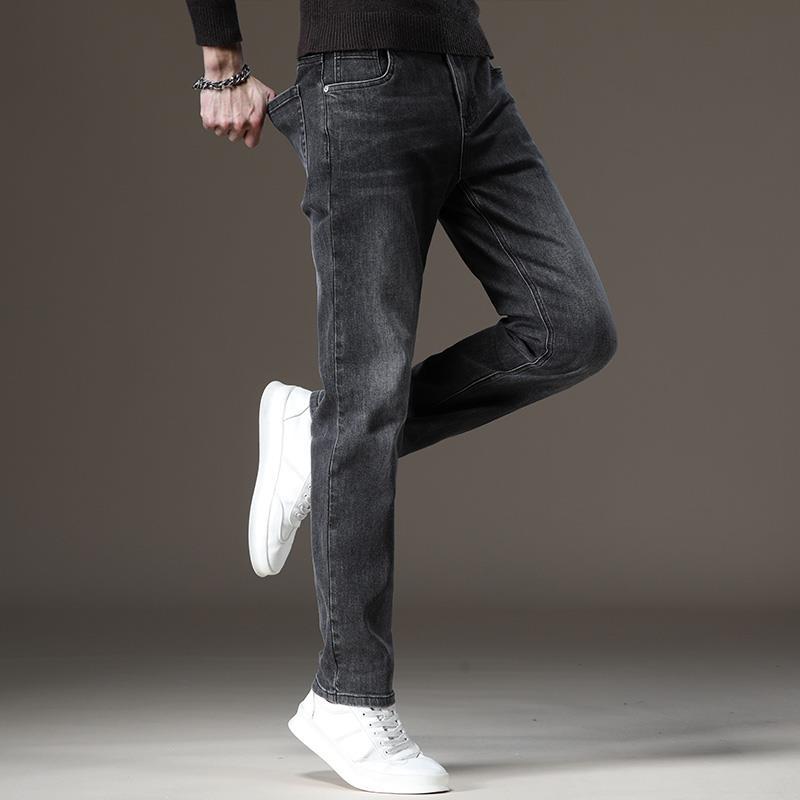 2024 Spring And Autumn New Versatile Jeans Men'S Loose Straight Tube Trendy Brand Business Elastic Casual Pants