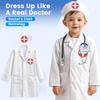 Kids Doctor Nurse Cosplay Coat Girl Boy Doctor Role Play Soft White Coat for Children Stage Performance Cosplay