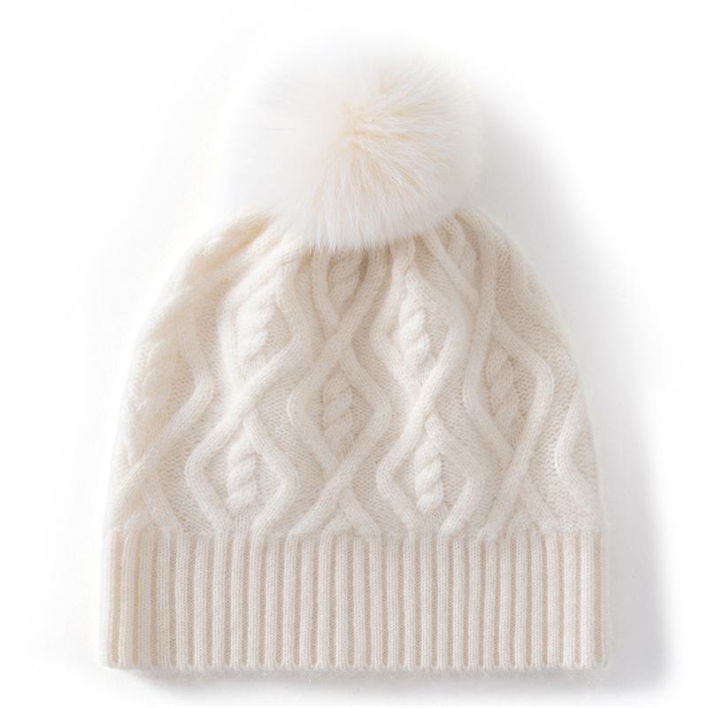 Warm Knit Cashmere Slouchy Hat: Versatile, Ear-Protective Head Covering for Autumn & Winter, Fits Large Circumferences