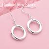 925 Sterling Silver Simple Hollow Out Round Earrings Fashionable Women's Gift Jewelry Wedding Accessories