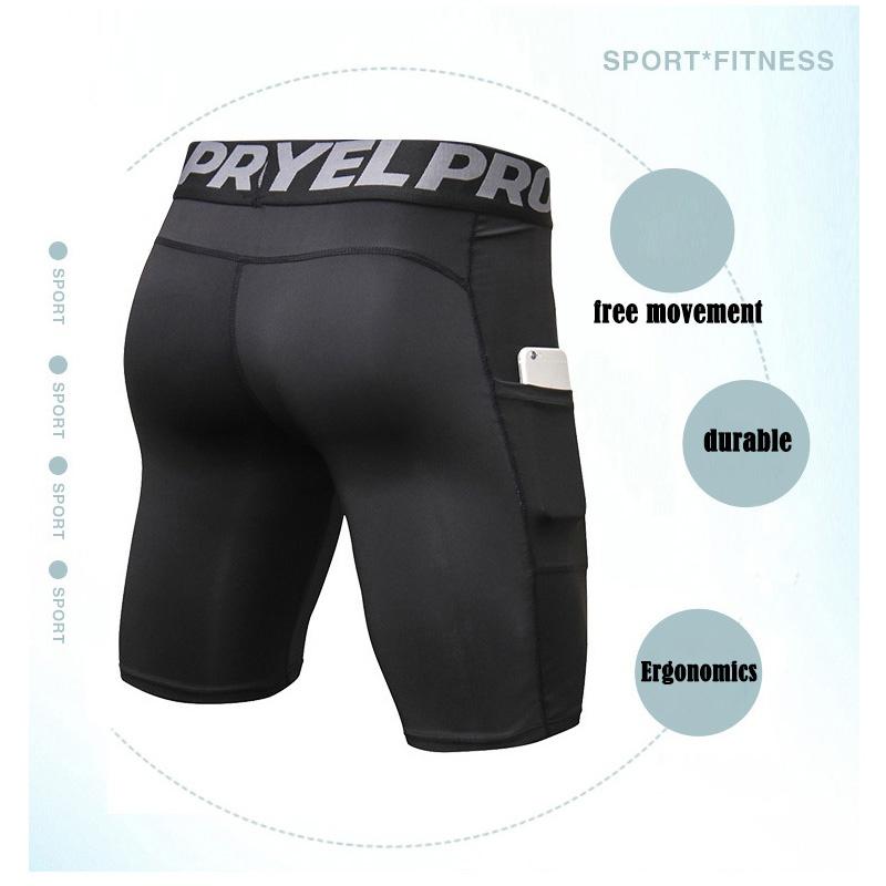 Pantaloni Sportivi da Uomo Aderenti Corti Pantaloni da Basket Pantaloni Fitness Senza Piedi Pantaloncini a Compressione da Corsa