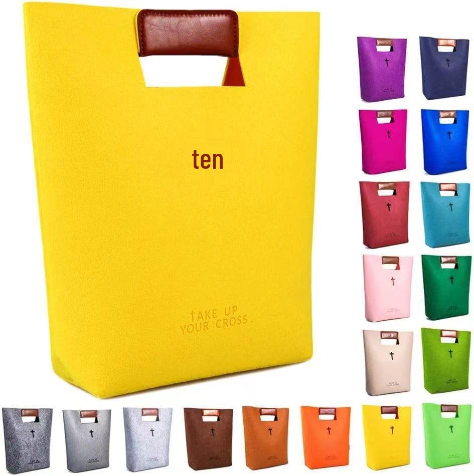 

Large Capacity Felt Handbag - Casual Shopping, Business Document, Gift, and DIY Bag 34*23*10 cm