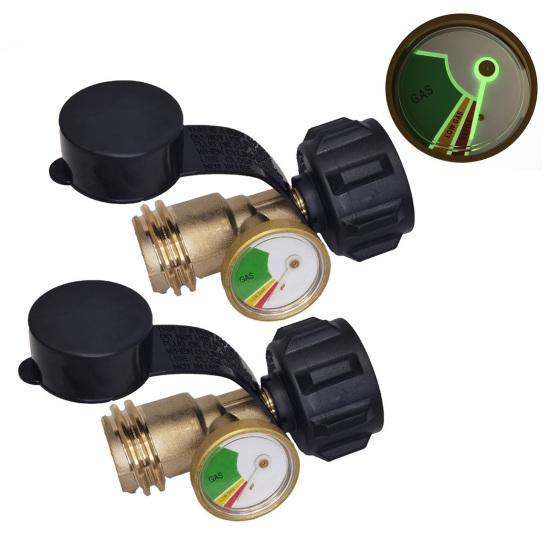 1/2 ks Indikátor hladiny pro propanovou láhev QCC1/ Typ 1 Připojení Univerzální pro láhve 5-40lb Propanový manometr s barevně odlišeným ciferníkem