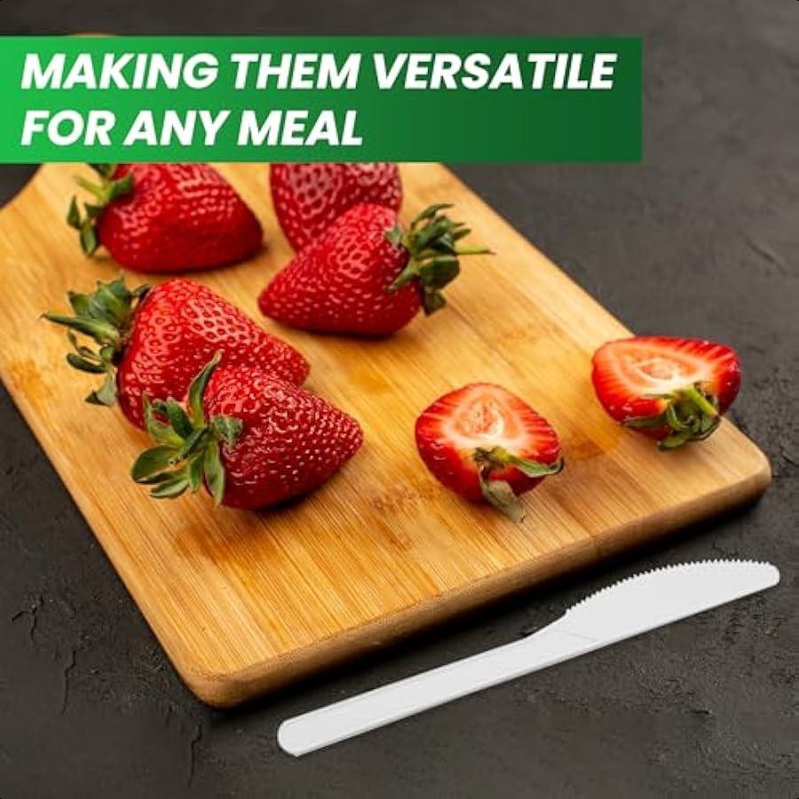 Compostable Cutlery Set Biodegradable Utensils Party Kit for Parties and Camping EcoFriendly Disposable Cutlery Set HeavyDuty B