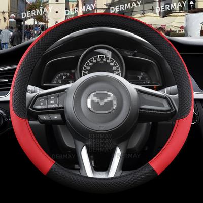 Für Mazda CX-3 CX3 2014 ~ 2023 Auto Lenkrad Abdeckung 9 Farben PU Leder Rutschfeste Gitter Design Auto Zubehör